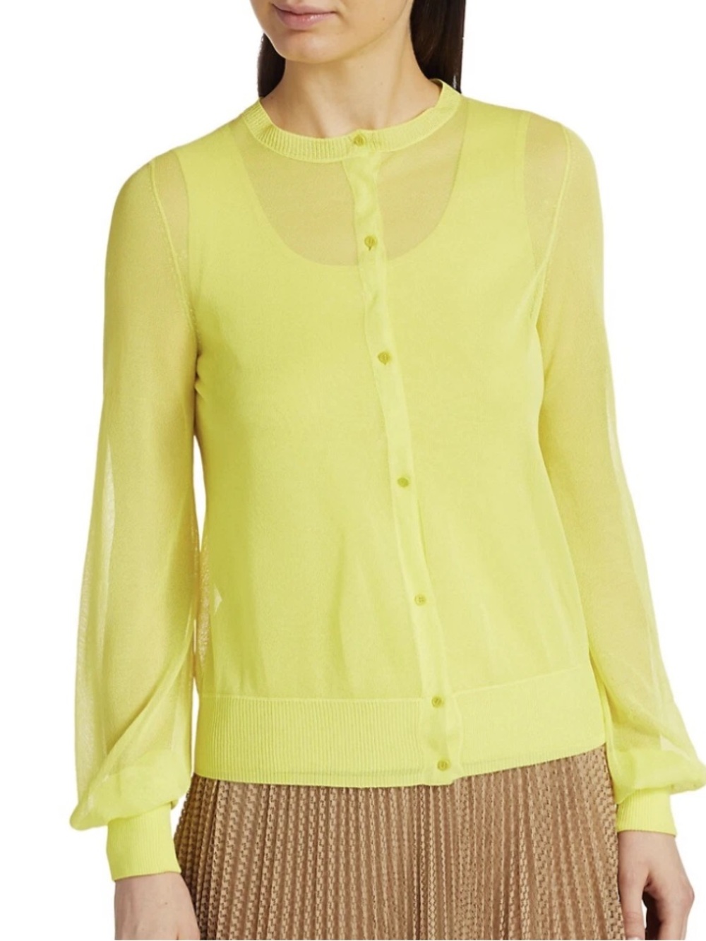 Akris Punto Sheer Crew Neck Cardigan Size 12